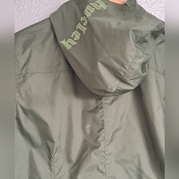 Hurley Olive Green Hooded Windbreaker   Size L - Picture 5 of 12